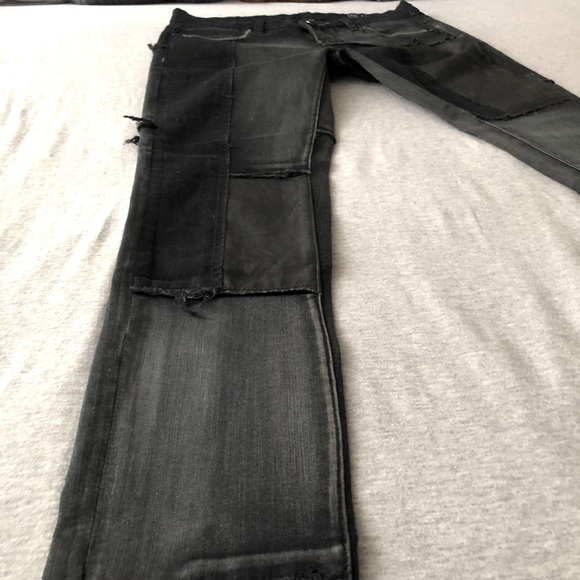 BLANKNYC Faux Leather Patch Jeans With Distressing - Picture 7 of 10